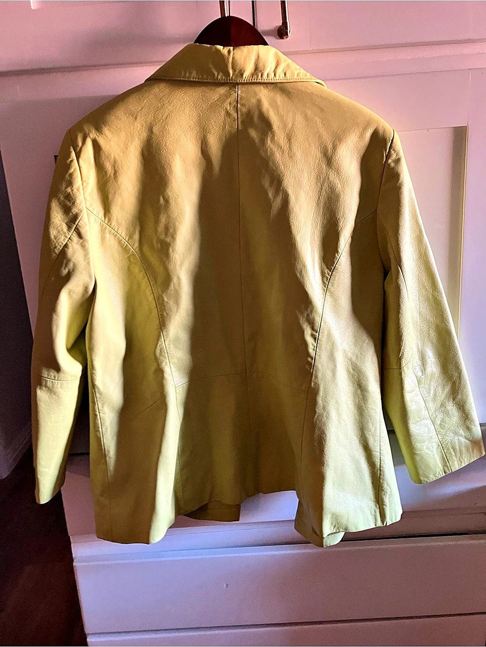 MIXIT Women's Light Green Leather Blazer Jacket Like New - Picture 9 of 14